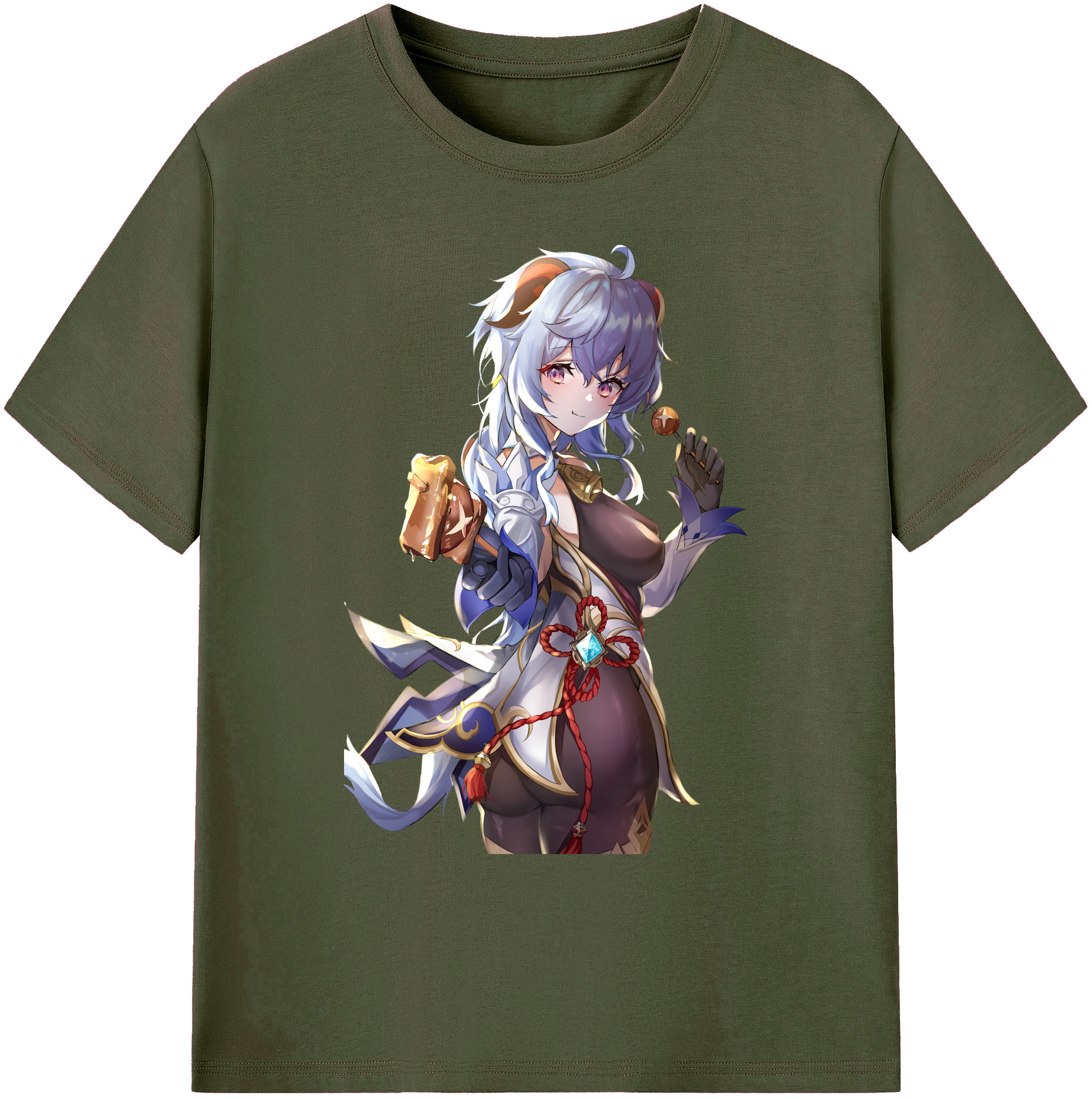 げんし神 甘雨 かんう genshin Ganyu 綿100％ メンズ半袖Tシャツ｜肌触りやわらか＆通気性